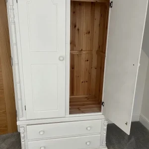 White Pine Wardrobe, double door with two drawers - Image 3