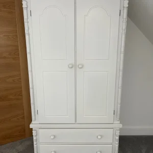 White Pine Wardrobe, double door with two drawers - Image 4