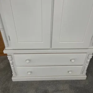 White Pine Wardrobe, double door with two drawers - Image 6