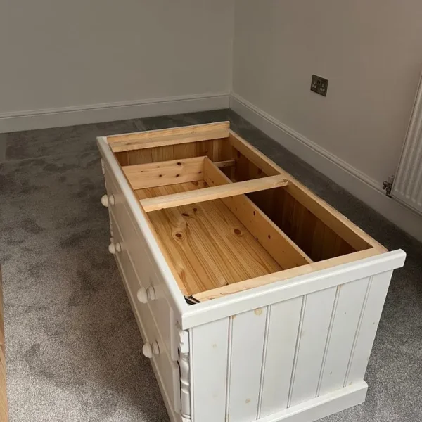 White Pine Wardrobe, double door with two drawers