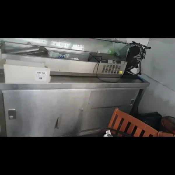Takeaway counter top fridge and gas fryer