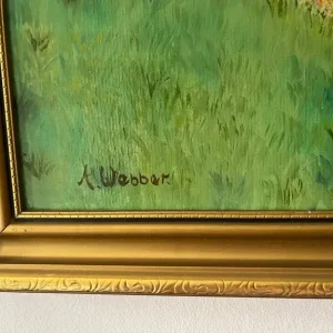 Vintage oil painting on golden frame - Image 2