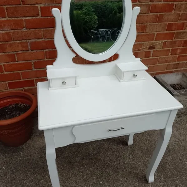 Small White Dressing Table with Mirror
