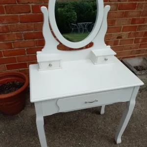 Small White Dressing Table with Mirror