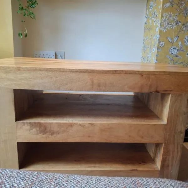 Solid mango wood TV console or coffee table