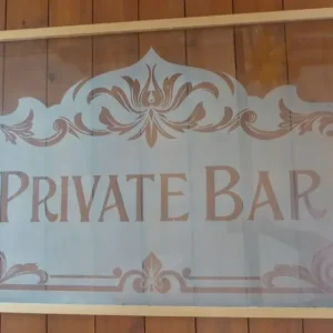 Large Framed Victorian Etched Glass Pub Window Pane - Image 2