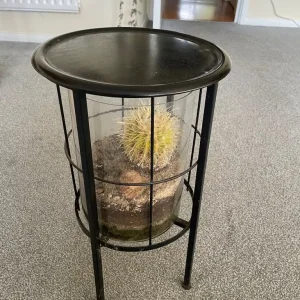 Metal coffee stand with planter