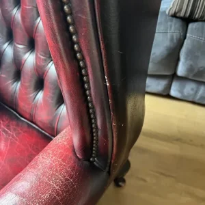 Chesterfield armchair – Queen Anne style, oxblood, single seater - Image 2