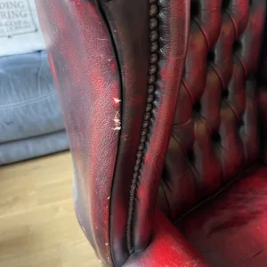 Chesterfield armchair – Queen Anne style, oxblood, single seater - Image 3