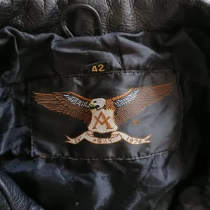Vintage Black Leather Biker Jacket - Image 4