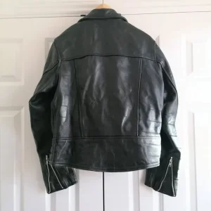 Vintage Black Leather Biker Jacket - Image 5
