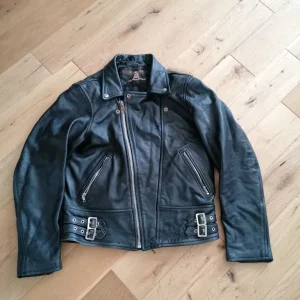Vintage Black Leather Biker Jacket - Image 7
