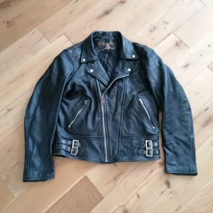Vintage Black Leather Biker Jacket