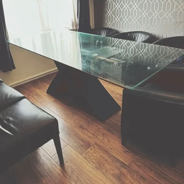 Glass dining table
