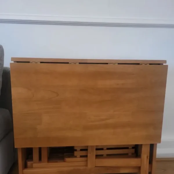 Foldable dining table with 4 chairs