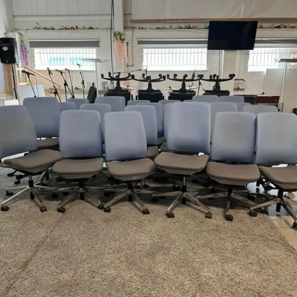 Steelcase office swivel chair blue grey