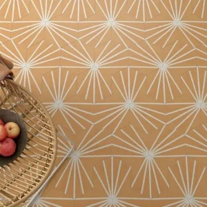 Lilypad Orange Hexagon Porcelain Tiles - Image 2