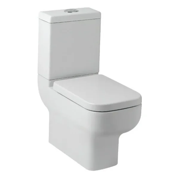 Square toilet with soft-close seat