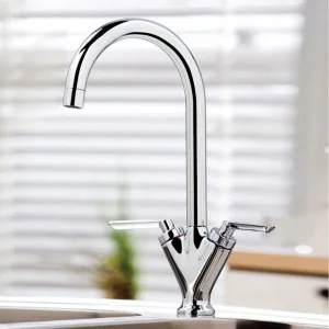 Kitchen Sink Mixer Tap Chrome Dual Lever