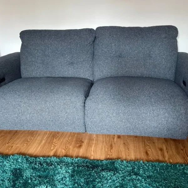 Two x 3 seater Gray and Osbourn Electric Recliner sofas with USB ports