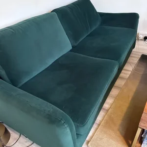 Green Velvet Sofa Bed – Still Works Great - Image 2