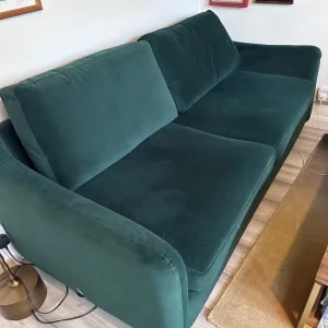 Green Velvet Sofa Bed – Still Works Great - Image 3
