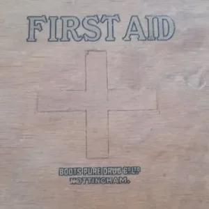 Vintage medical boots chemist first aid box - Image 2