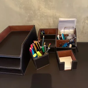 Home Office Desk with Two Drawers and Matching Chair - Image 5