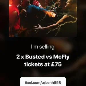 2x Busted vs McFly Tickets