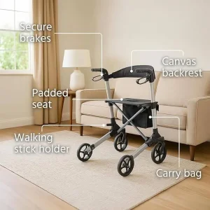 Four Wheel Rollator Mobility Aid - Image 4