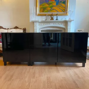 IKEA Besta Sideboard in High Gloss Black - Image 2