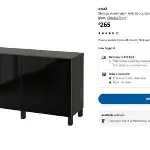 IKEA Besta Sideboard in High Gloss Black - Image 4