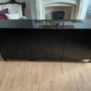 IKEA Besta Sideboard in High Gloss Black - Image 5