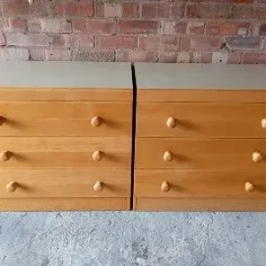 WOODEN CORNER STORAGE UNIT, BOOKCASE, SHOE CUPBOARD & TWO CHEST OF DRAWERS - Image 6