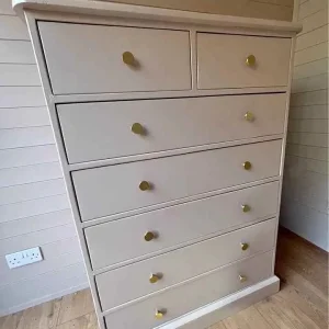 WOODEN CORNER STORAGE UNIT, BOOKCASE, SHOE CUPBOARD & TWO CHEST OF DRAWERS - Image 7