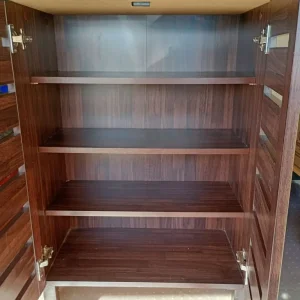 WOODEN CORNER STORAGE UNIT, BOOKCASE, SHOE CUPBOARD & TWO CHEST OF DRAWERS - Image 8