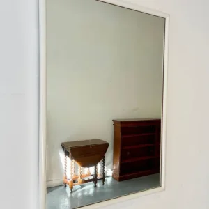 Vintage Wall Mirror with White Gloss Wood Frame - Image 2