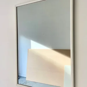 Vintage Wall Mirror with White Gloss Wood Frame - Image 3