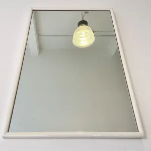 Vintage Wall Mirror with White Gloss Wood Frame - Image 4