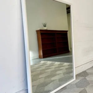 Vintage Wall Mirror with White Gloss Wood Frame - Image 5