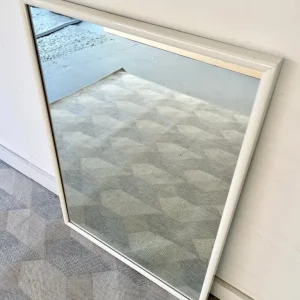 Vintage Wall Mirror with White Gloss Wood Frame - Image 7