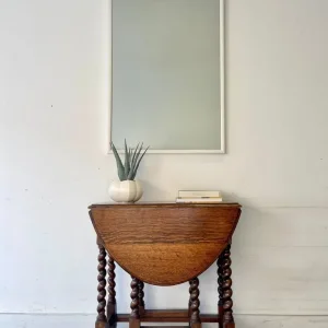 Vintage Wall Mirror with White Gloss Wood Frame - Image 8