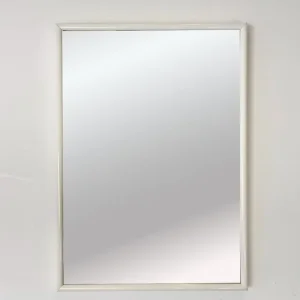 Vintage Wall Mirror with White Gloss Wood Frame