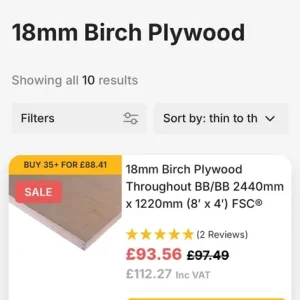 Birch-ply Poplar Ply 18mm. 2440 / 1220 - Image 2