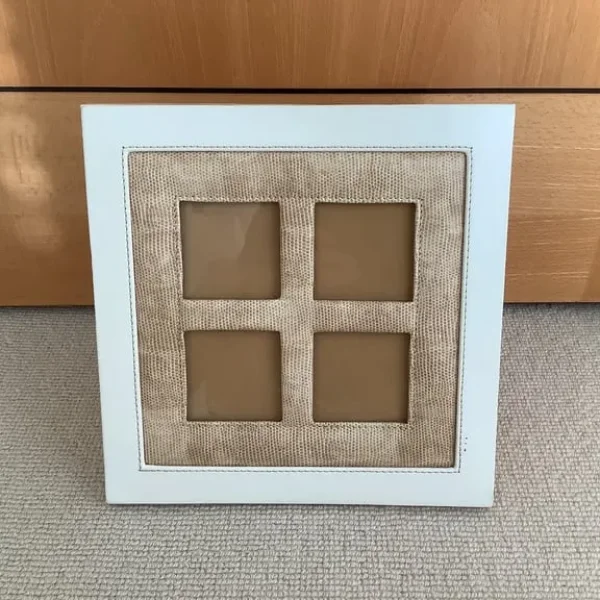 White Leather Photo Frame
