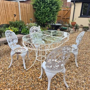 Cast Iron Bistro Chairs and Table Set - Image 2