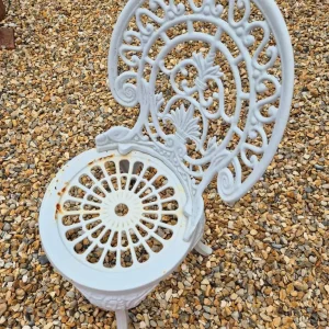 Cast Iron Bistro Chairs and Table Set - Image 4