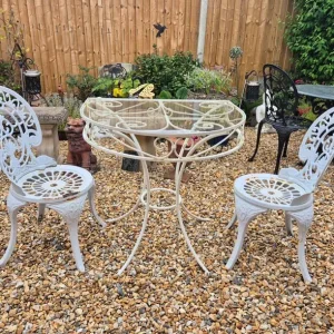 Cast Iron Bistro Chairs and Table Set - Image 6