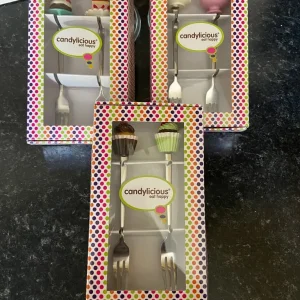Candylicious Dessert Forks – Unused, In Original Boxes