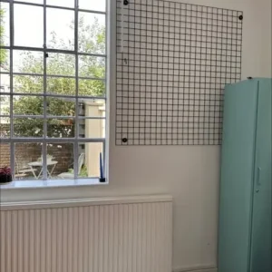 Two black metal grid wall panels - Image 2